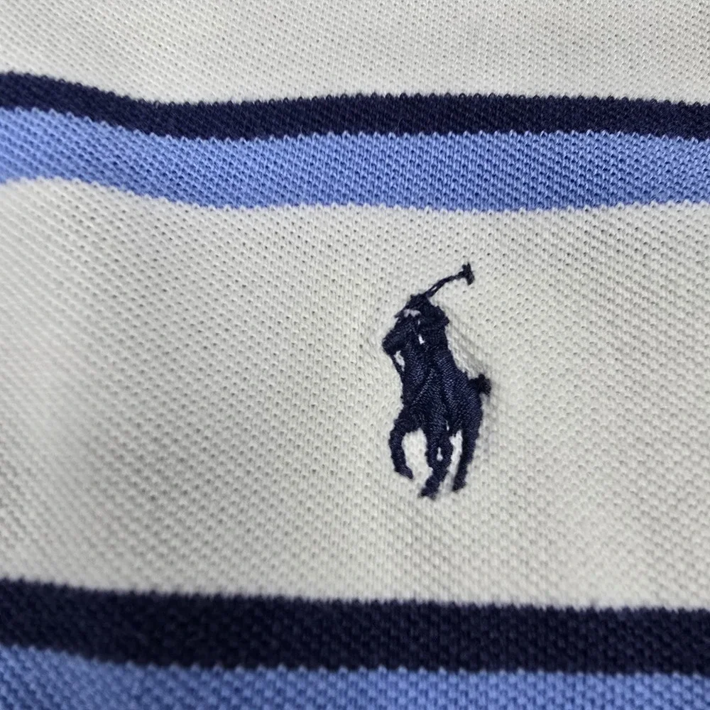 Polo Ralph Lauren Men's Cotton Soft Polo Shirt Striped Sz Large‎ Blue White